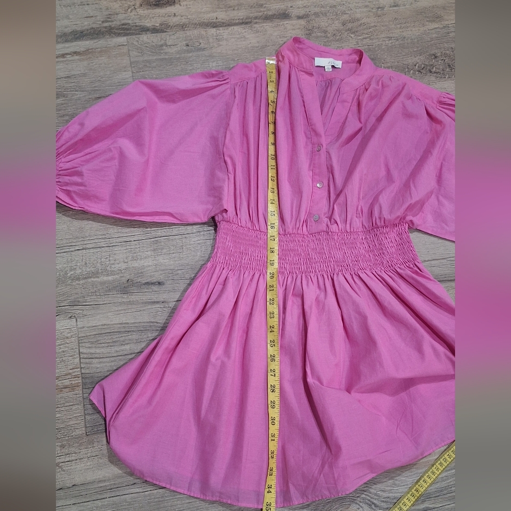 Pinch Pink Puff Sleeve Mini Dress Sz. L #2002 - Picture 7 of 7